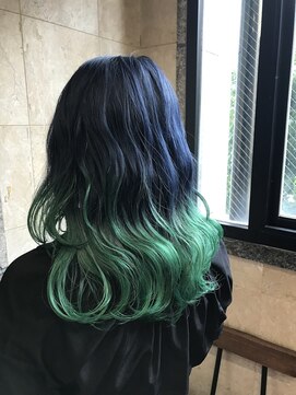 シエナ 渋谷(Siena) siena ネイビーミントグリーン×ウェーブ