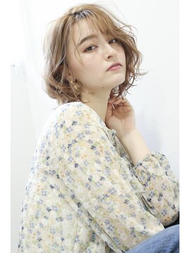 クラン 岡本(Chlan) ボブルフパーマ◎ピンクベージュ×ショートパーマ