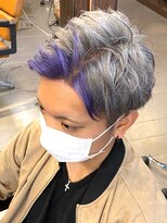 ヘアーサロン ミル(hair salon MiL) 【MiL】メンズデザインカラー/ホワイト/パープル