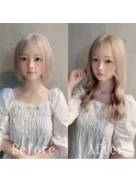 ホワイトアッシュカラー#ラフニュアンス#シールエクステ#仙台
