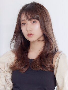 フォンズ(FONS) 小顔に見せるオルチャンヘア くびれセミロング ツヤカラー