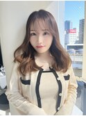 セミロング/オルチャンヘア/ワンホンヘア/ミントベージュ