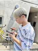 マッシュ ブロンド ブリーチカラー ダブルカラー メンズカット