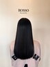【艶髪】カット+艶サラリッチストレート（酸性縮毛矯正）￥22400→￥17000