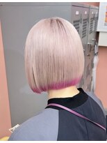 プネル(punel)&nbsp;ホワイトピンク　裾カラー　ケアブリーチ