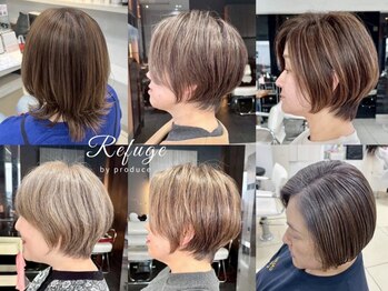 ルフュージュ バイ プロデュース 相模大野店(Refuge by Produce)の写真/隠すから魅せるへ◎グレイカラーで始めるナチュラル美髪ケア