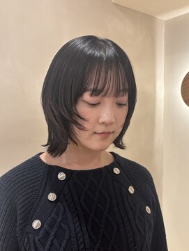 ラヴィズム 名駅店(LUVISM) レイヤー/ミディアム/艶カラー/顔周りレイヤー/ボブ