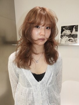 hair salon HONU レイヤーカット/ダブルカラー【ヘアーサロンホヌ】 ミルクティーベージュ/ブリーチ1.2回~