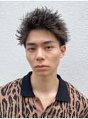 スパイキーアクティブショート短髪ルーズパーマツイスト