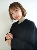 コンパクトショートボブ/ベージュブラウン/艶髪