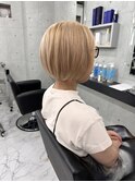 小顔ひし形 レイヤーカット 透明感カラー