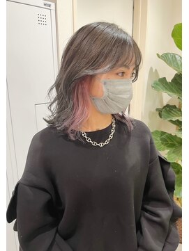 チェレ ブラン 堺東店(Chere brun) 30代40代くびれボブインナーカラー・パープルカラー