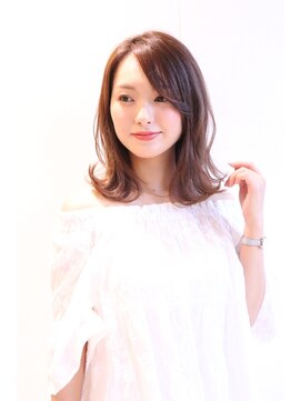 ワールドビューティビバルト 宝塚店(WORLD BEAUTY VIVALTO) 30代40代小顔ふんわりくびれ無造作カールひし形Cカーブセミディ