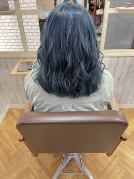 ビー オン ディー ヘア 池袋(BonD hair) #ディープブルー【池袋/髪質改善/ハイライト】