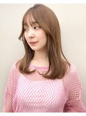 韓国ヘア/くびれヘア/顔まわりカット/透明感カラー