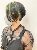 ラフ 原宿(L.a.a.g.f harajuku) イエローグリーン×ブルー ハイライト@原宿