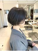 ショートボブ髪型30代40代50代前髪あり前髪なし面長丸顔【荒牧】