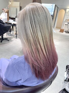 グランデュール 浜松東若林店(GRANDEUR) グラデーションミルクティーベージュ裾カラー