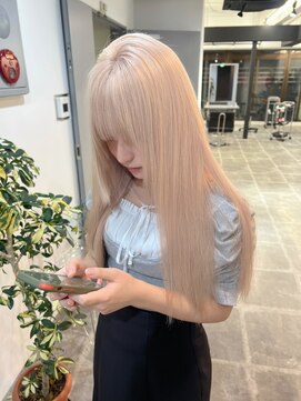 ペレ 栄店(PELE) デザインカラー/レイヤーカット/ウェットヘア/オリーブベージュ