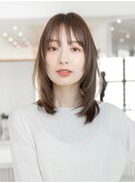 20代30代ミディアム顔周りレイヤーカット髪質改善トリートメント