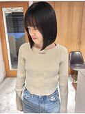 前下がりボブ小顔カットアッシュブラック暗髪カラー就活10代20代