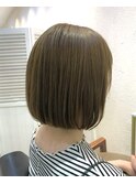 結べるボブ×ブリーチ無しオリーブベージュ