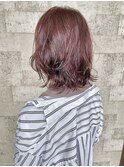 ニュアンスパーマ　ピンクカラー　ボブ