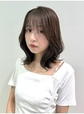 美髪レイヤー/前髪顔まわりレイヤー/くびれミディアムレイヤー