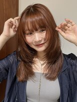 ガーランドギンザ(Garland Ginza)&nbsp;ミディアムレイヤーカット　ハッシュカット　オレンジブラウン