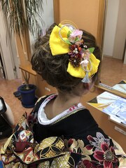 成人式前撮り　お着物レンタルお着付　ヘアメイク