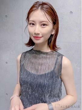 オーブ ヘアー ライリ 亀有店(AUBE HAIR raili) 20代・30代_耳掛け切りっぱなしボブ