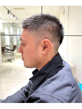 サルファ ヘアデザイン 名古屋 丸の内(S.ALPHA HAIR DESIGN) MENSフェードカットメンズカット刈り上げショートアップバング