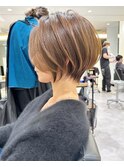 ショートボブ髪型30代40代50代前髪あり前髪なし面長丸顔【荒牧】