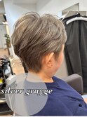 ミセスショート×白髪ぼかしハイライト×シルバーグレージュ
