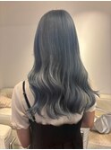 9884艶髪ネイビーグレーブルーグレージュレイヤーブルーシルバー