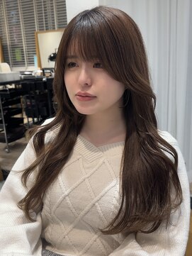 ビューブルー 亀戸錦糸町(VIEW BLUE) ◎美髪カールベージュブラウンロングセミディ似合わせ前髪