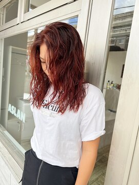 アスラン(ASLAN) 【aslan】コスメパーマ/レイヤースタイル/レッドヘア