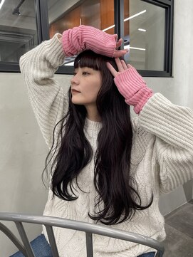 ニコ トウキョウ 渋谷(nico TOKYO) ダブルカラーチェリーレッドピンクブラウン韓国レイヤーロング