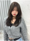 レイヤーカット×オリーブグレージュ