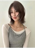 顔周りレイヤー/お洒落ボブ/艶カラー