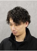 波巻きツイスパ×センターパート｜色気ヘア