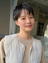 ホヌン 茅ヶ崎(Honnun) 【20代30代40代】モード◇暗髪シースルーハンサムショート