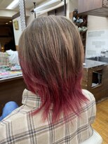 ラループ ヘアデザイン(la Loop Hair Design) 赤のインナーカラー