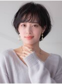 ショートボブ20代30代40代大人可愛い暗髪うる艶髪青山表参道