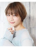 ペールベージュセクションカラーグラデーションカラー外ハネボブ