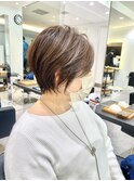 くびれショート/マロンブラウン/大人ショートボブ／山口