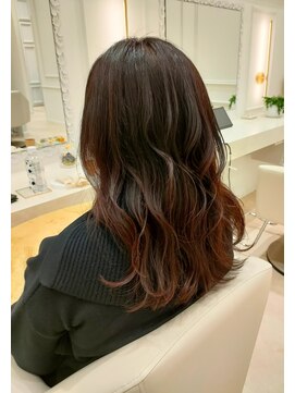 フェリーアヴェダハルミ(FEERIE AVEDA HARUMI) ちょこっとレイヤー×ツヤツヤレッドバイオレットブラウン
