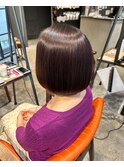 ラベンダーアッシュ大人艶感ボブ髪質改善カラー結べるボブ