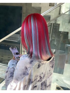 ヲタク(wotaku.) アンブレラカラーインナーカラー派手髪ハイトーンダブルカラー