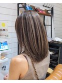 セミロング30代~50代グレイカラー白髪染め白髪ぼかし